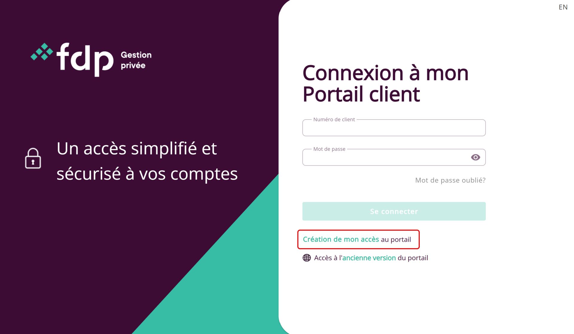 Page d'accueil / Login